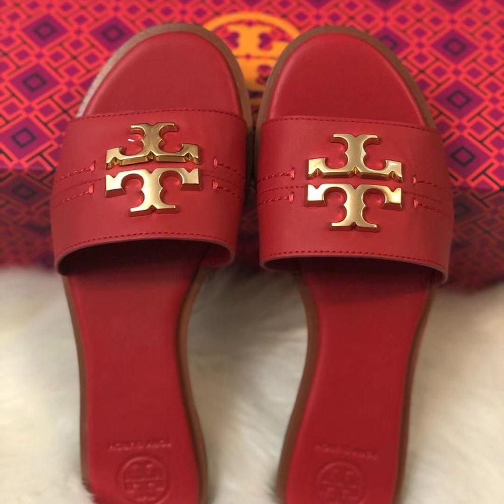 Tory Burch Everly Calf Leather Slide Sandal - Picture 6 of 6